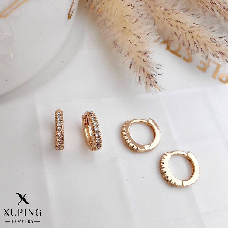 گوشواره زنانه حلقه ای نگین دار برند ژوپینگ