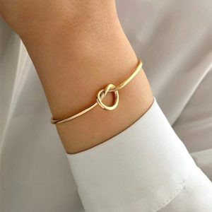 دستبند زنانه بنگل قلب برند استنلس استیل