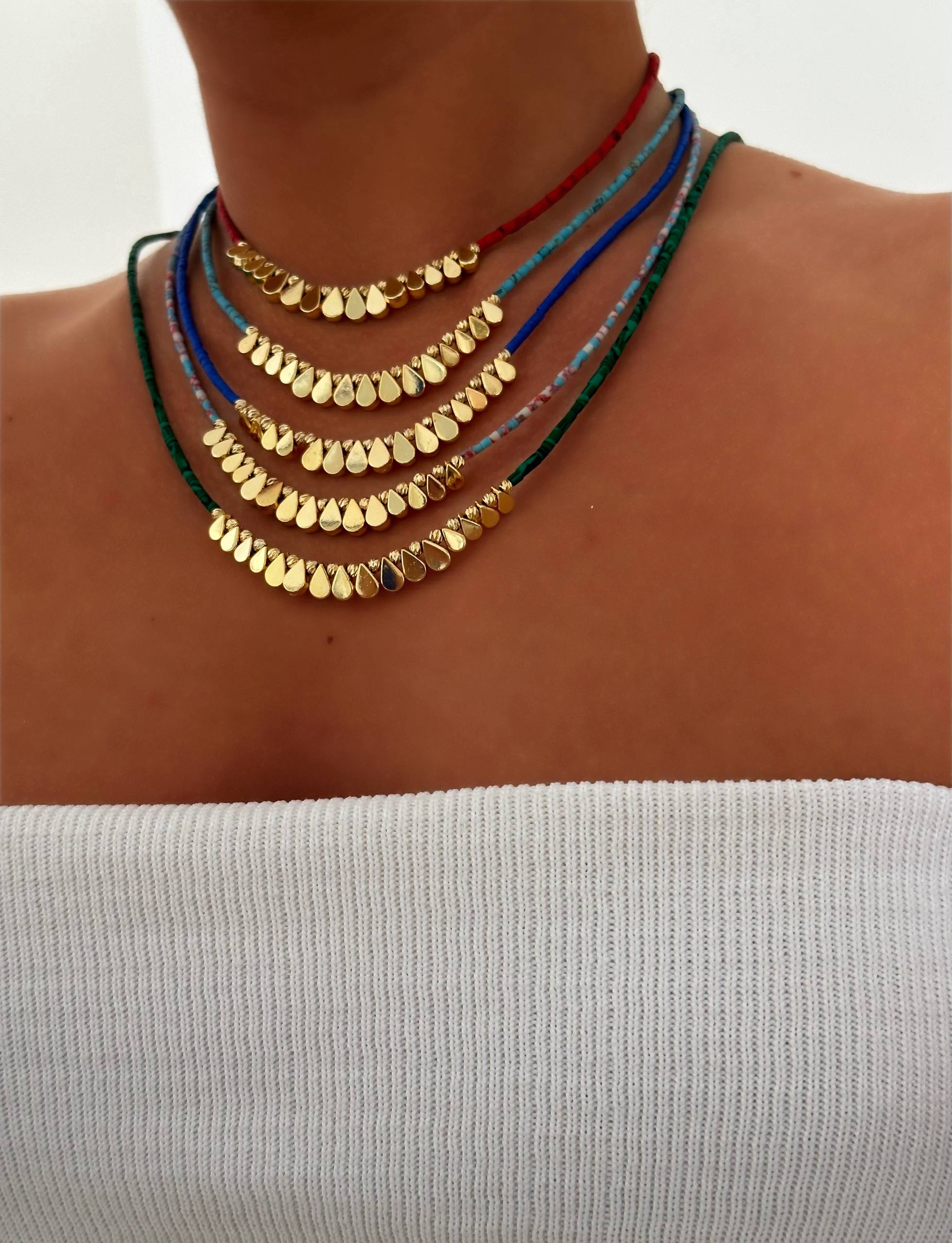 گردنبند زنانه اشکی استیل برند jewelry